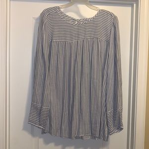 Blue striped, LOFT blouse. Size 16
